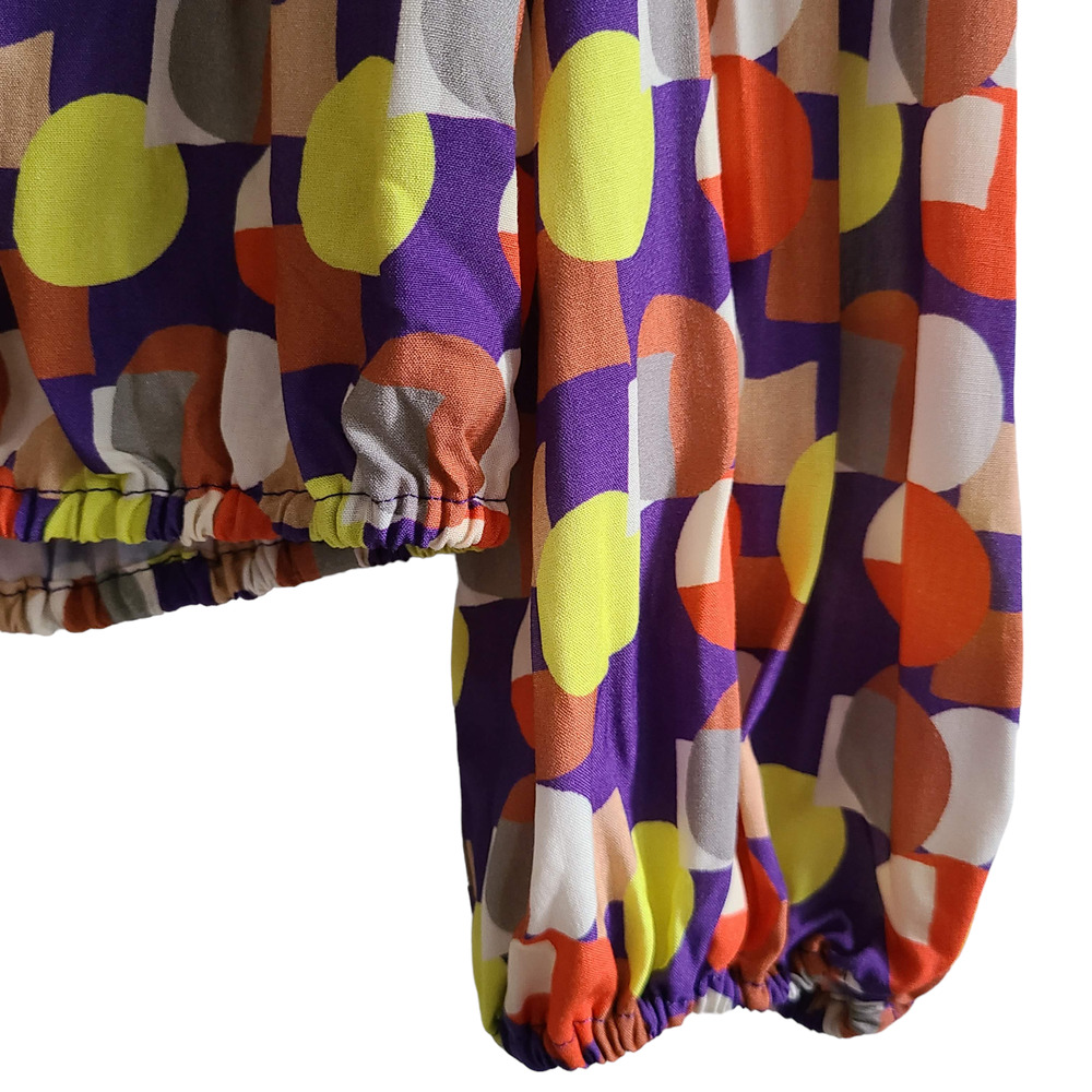 PARISIENNE ET ALORS Colorful Long Sleeve Blouse Women's US 8/Medium FR 38 - Picture 6 of 10